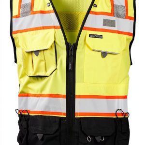 Kishigo Premium Black Series Men's Surveyors Vest S5002 Lime 3X-Large-0